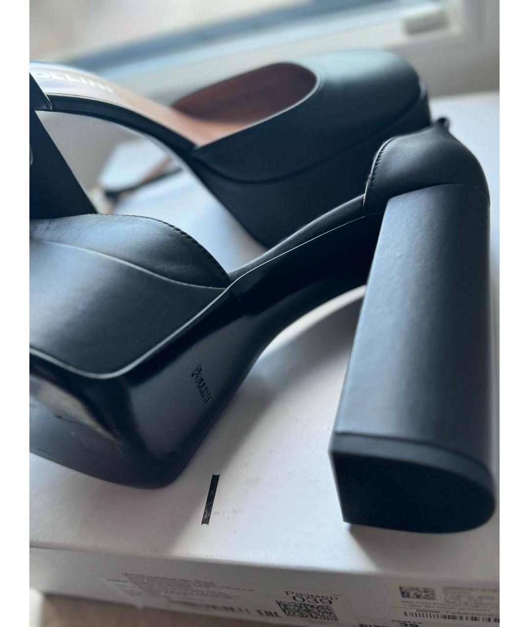 POLLINI Черные кожаные туфли, фото 6