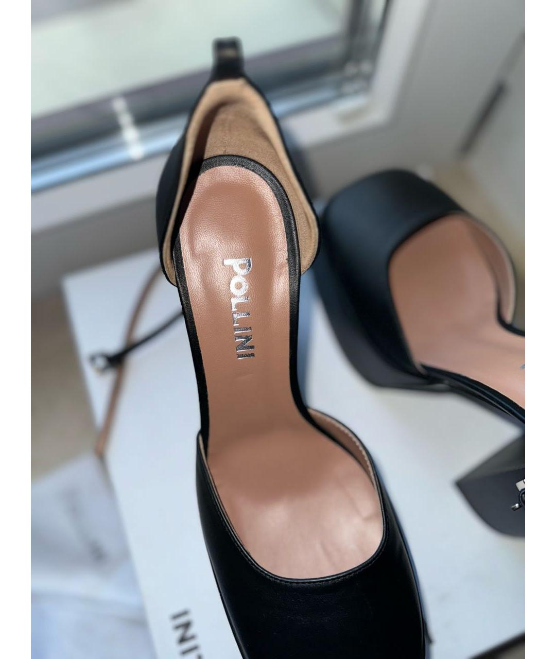 POLLINI Черные кожаные туфли, фото 4