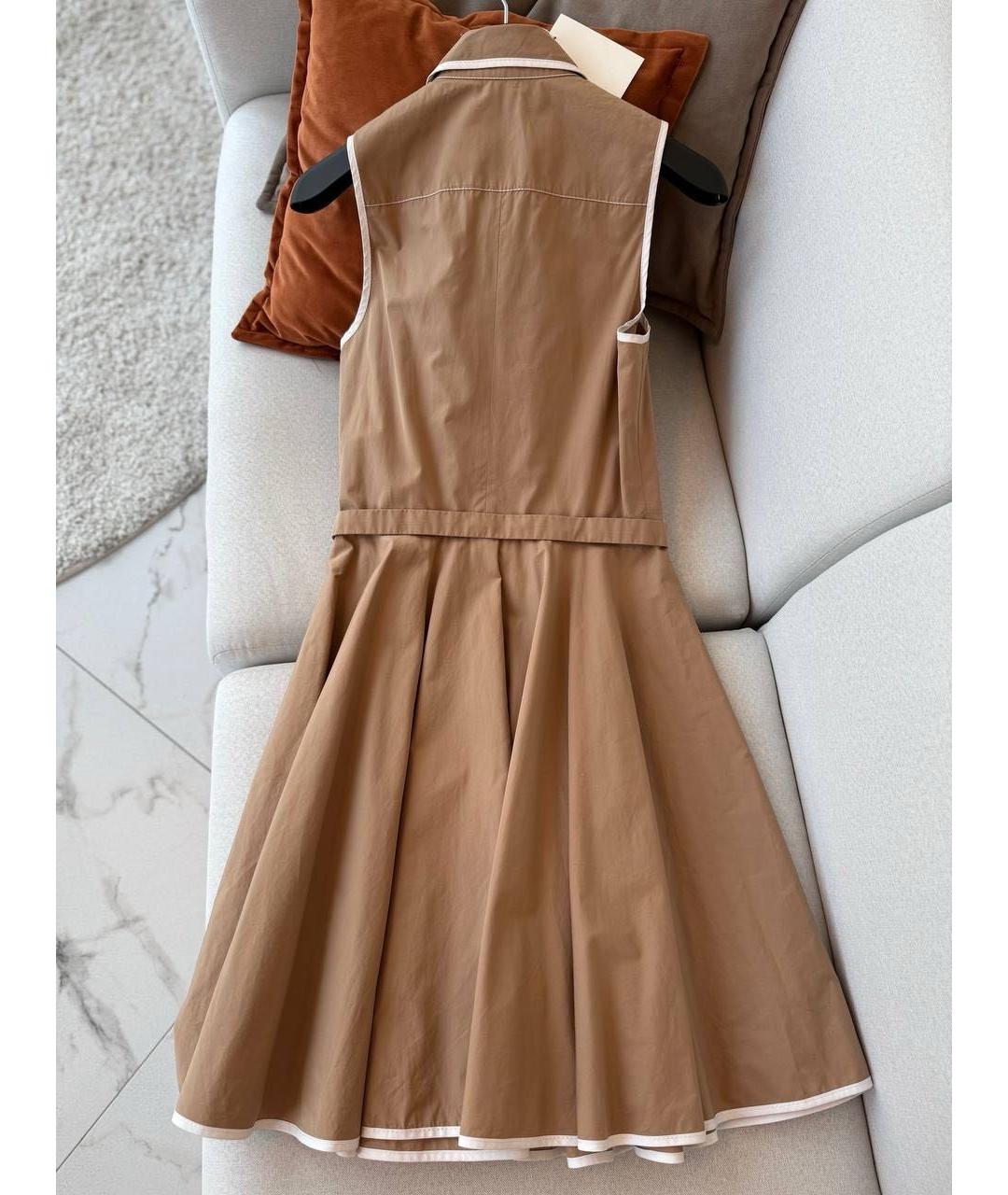 LOUIS VUITTON Коричневое хлопковое повседневное платье, фото 3