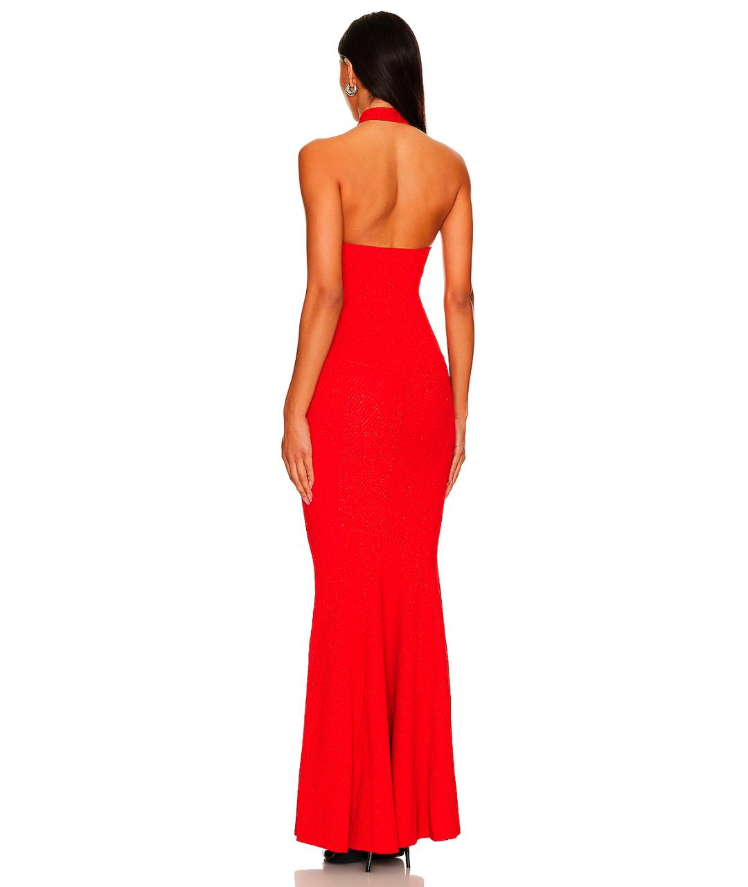 Retrofete Красное вискозное коктейльное платье, фото 6