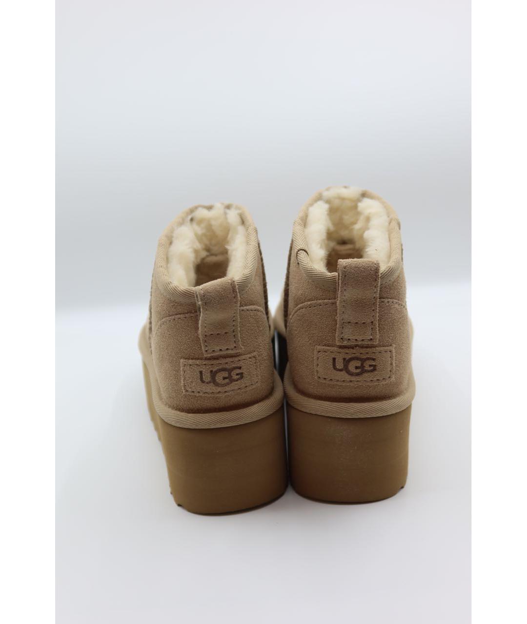 UGG AUSTRALIA Бежевые замшевые ботинки, фото 4