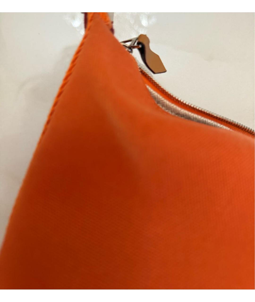 HERMES Оранжевая тканевая пляжная сумка, фото 4