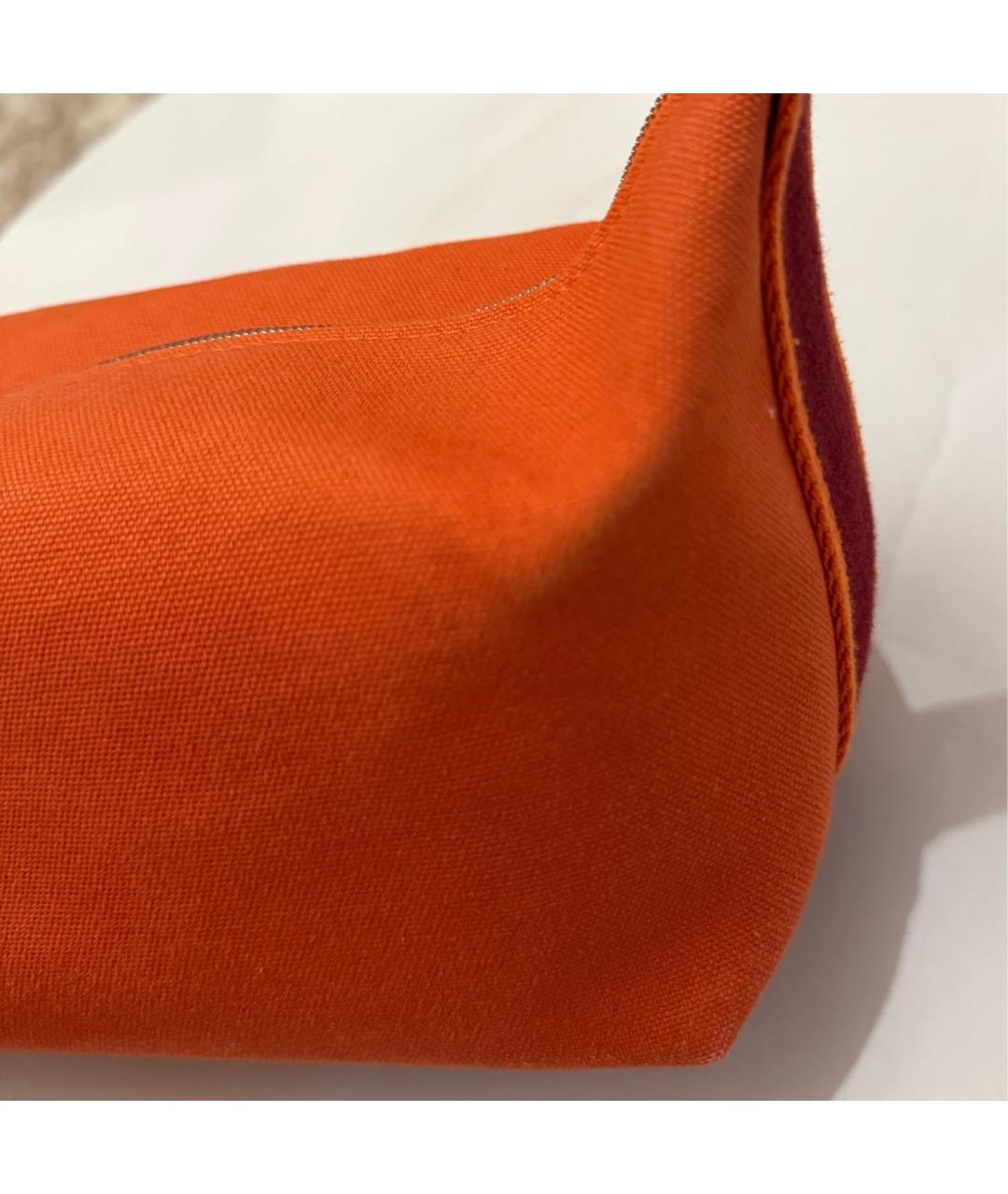 HERMES Оранжевая тканевая пляжная сумка, фото 3