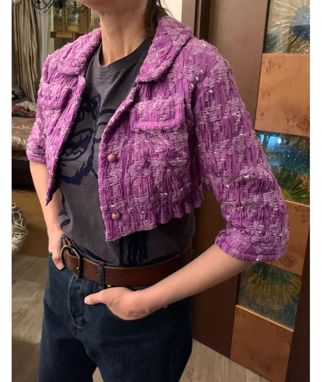 NINA RICCI PRE-OWNED Фиолетовый полиамидовый жакет/пиджак, фото 7