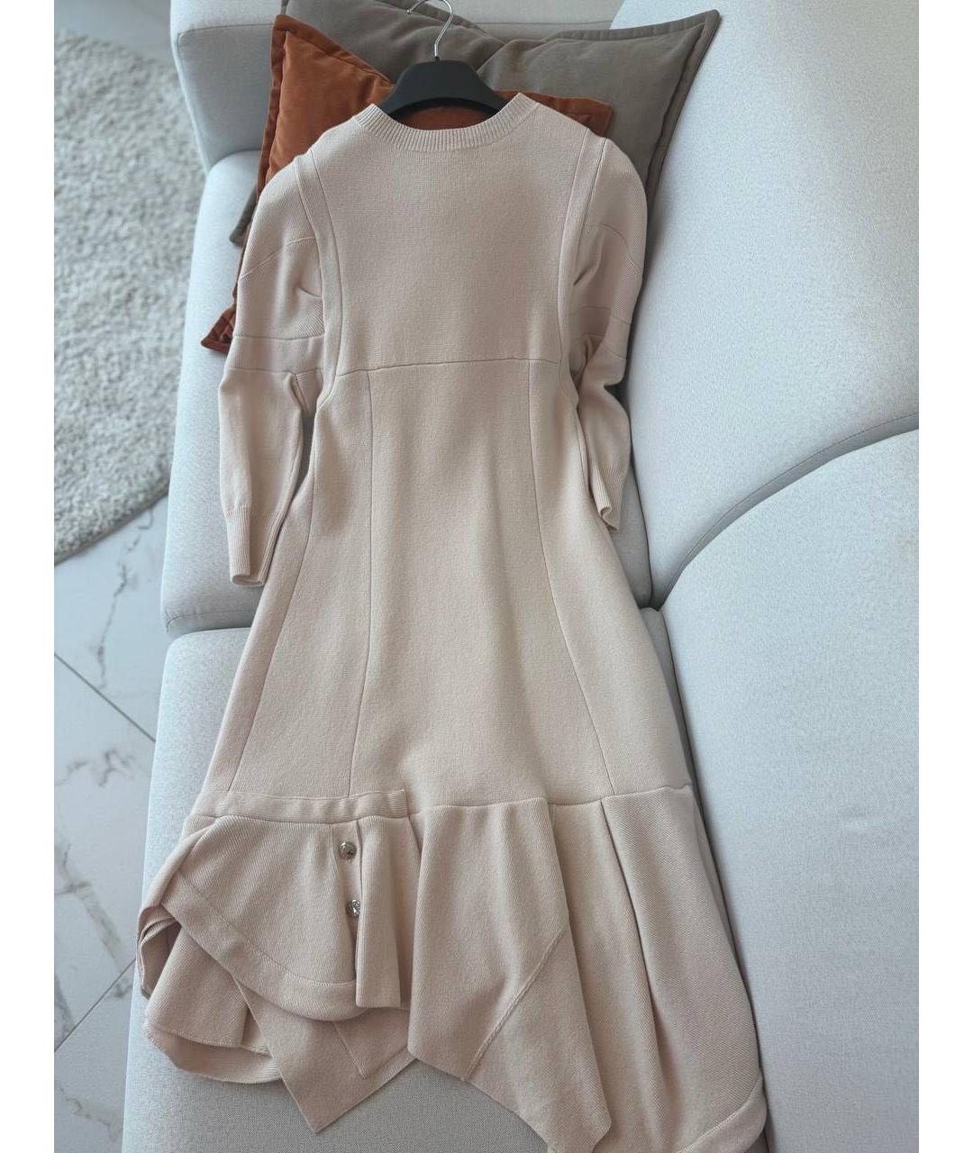 LOUIS VUITTON Бежевое шерстяное повседневное платье, фото 2