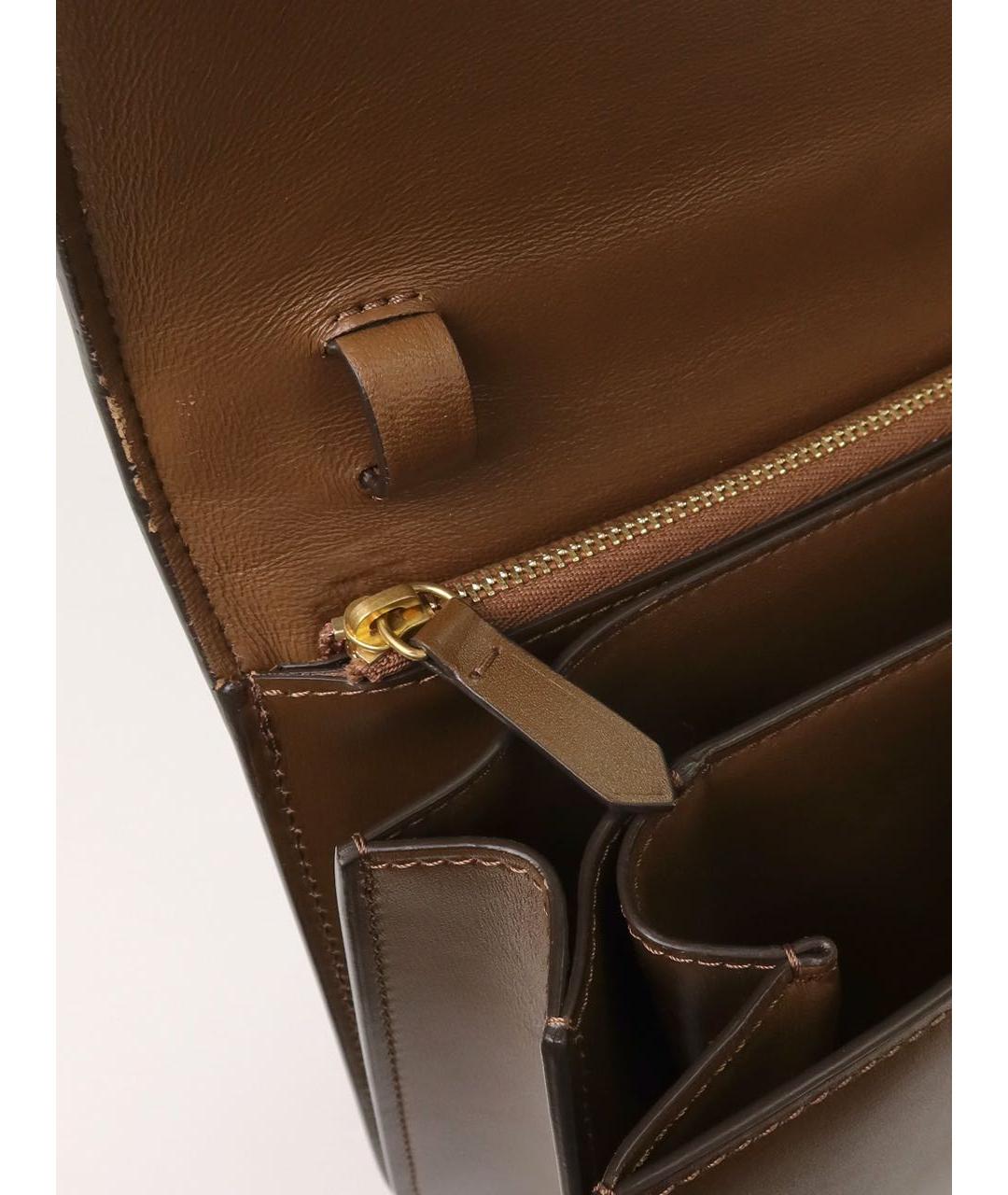 CELINE Коричневая кожаная сумка через плечо, фото 4