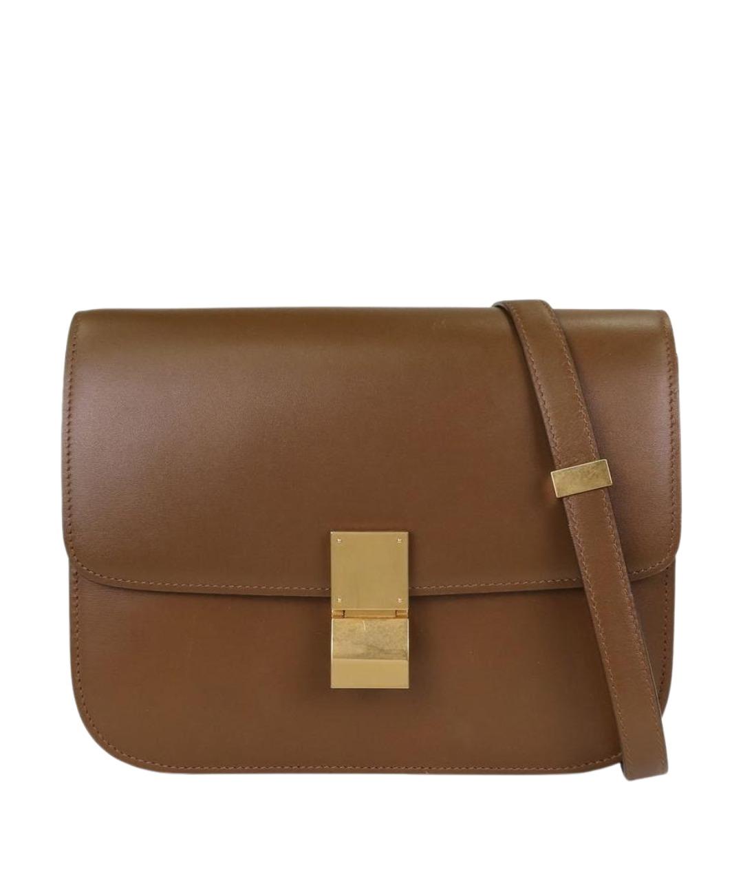 CELINE Коричневая кожаная сумка через плечо, фото 1