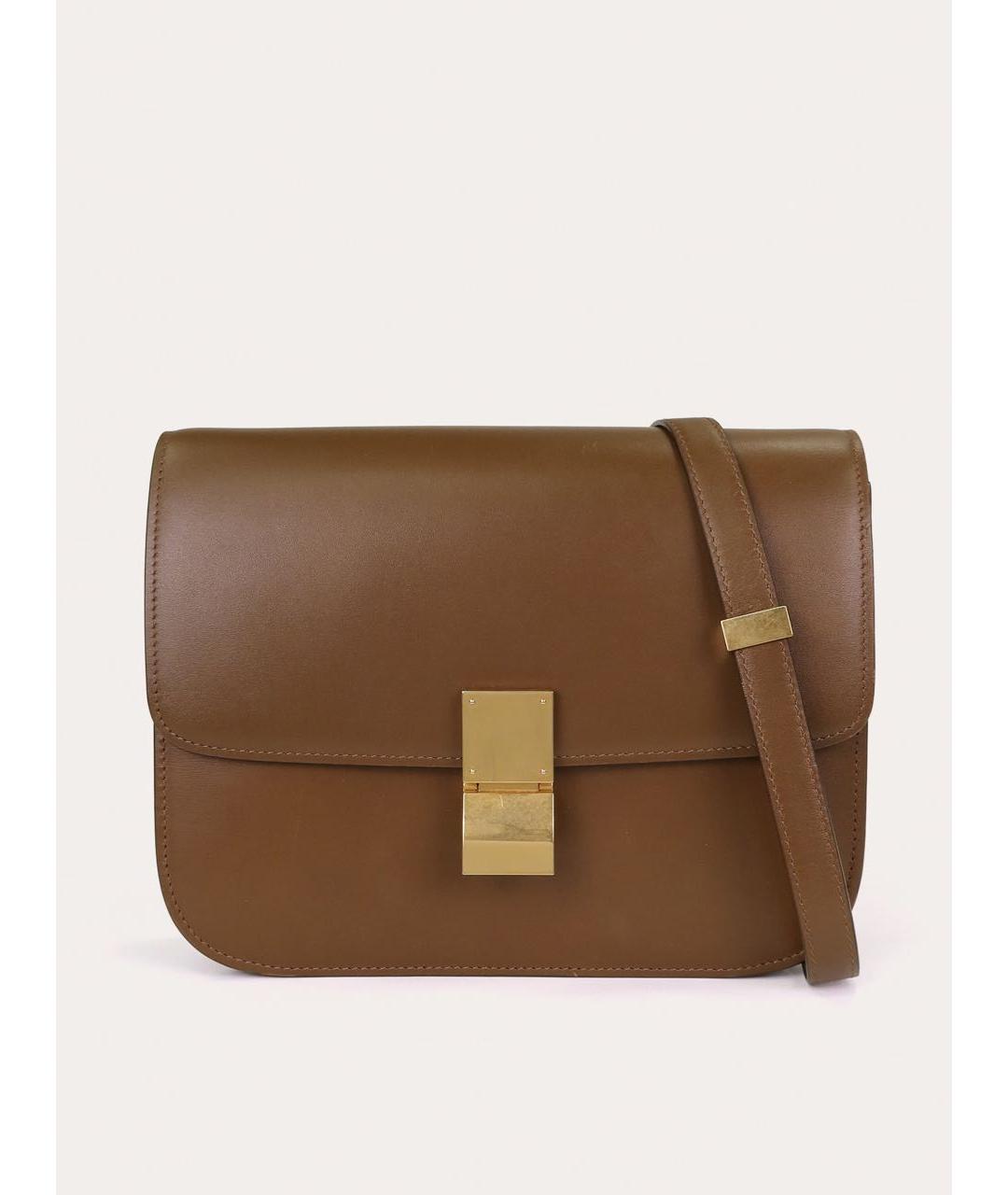 CELINE Коричневая кожаная сумка через плечо, фото 6