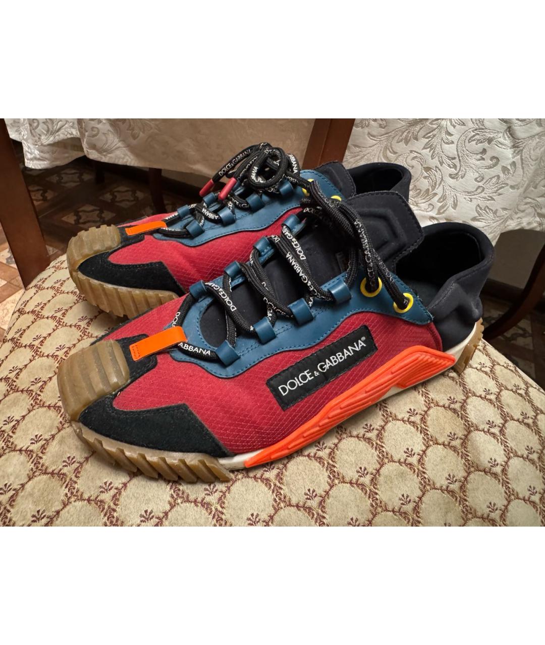 DOLCE&GABBANA Мульти текстильные низкие кроссовки / кеды, фото 2