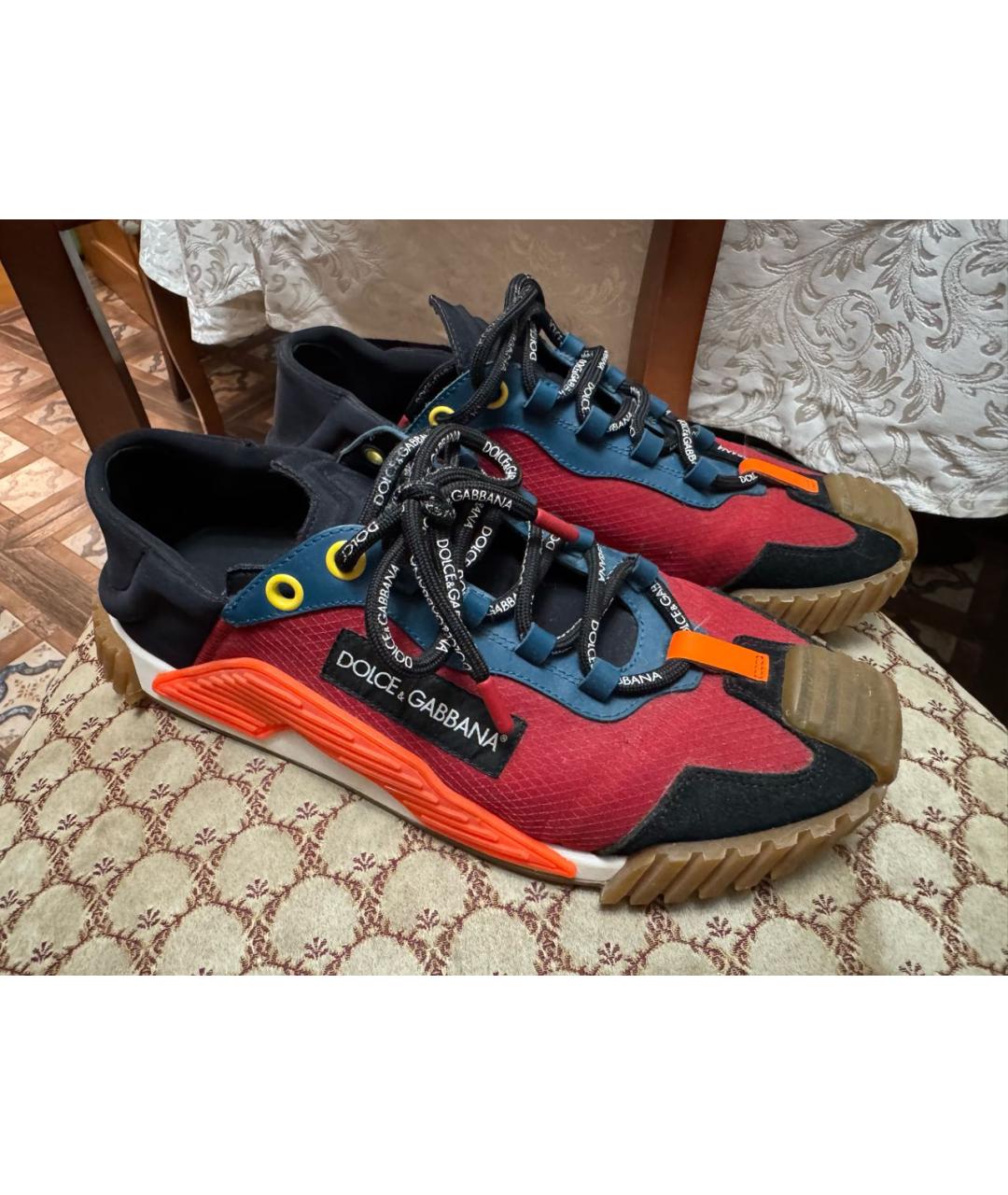 DOLCE&GABBANA Мульти текстильные низкие кроссовки / кеды, фото 5