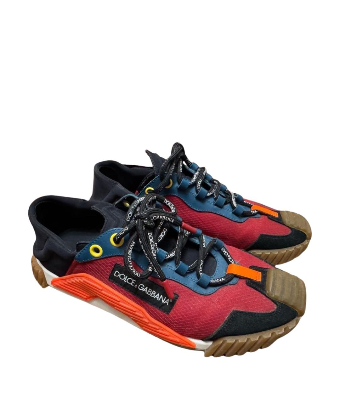 DOLCE&GABBANA Мульти текстильные низкие кроссовки / кеды, фото 6