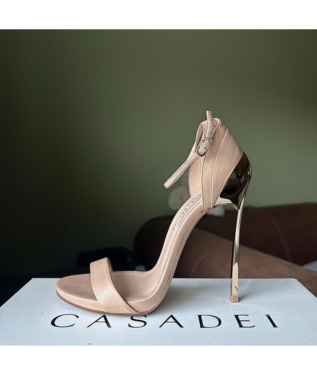 CASADEI Белые кожаные босоножки, фото 9