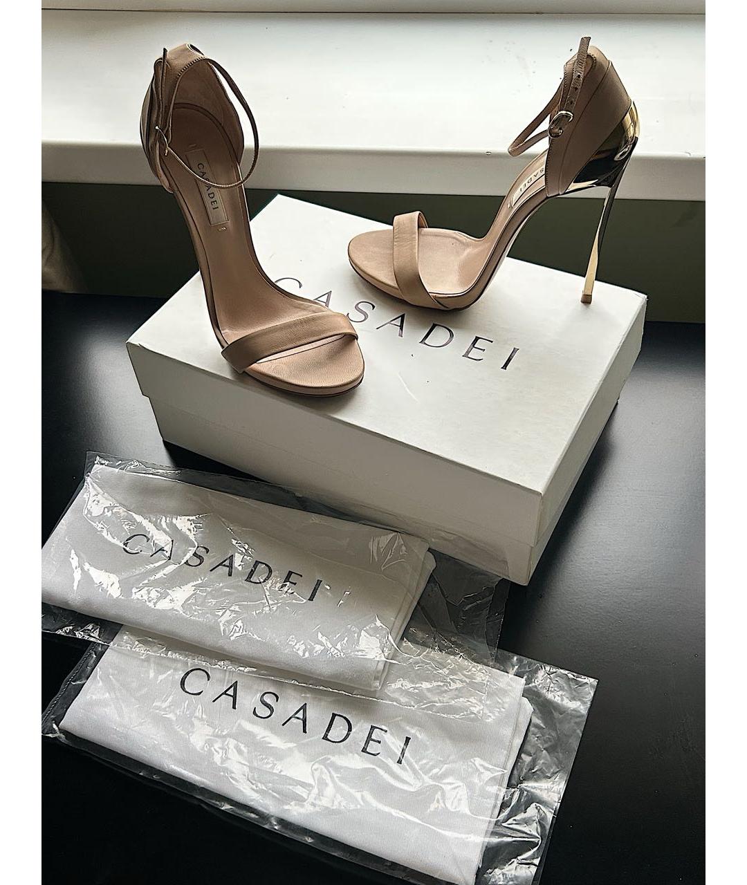 CASADEI Белые кожаные босоножки, фото 8