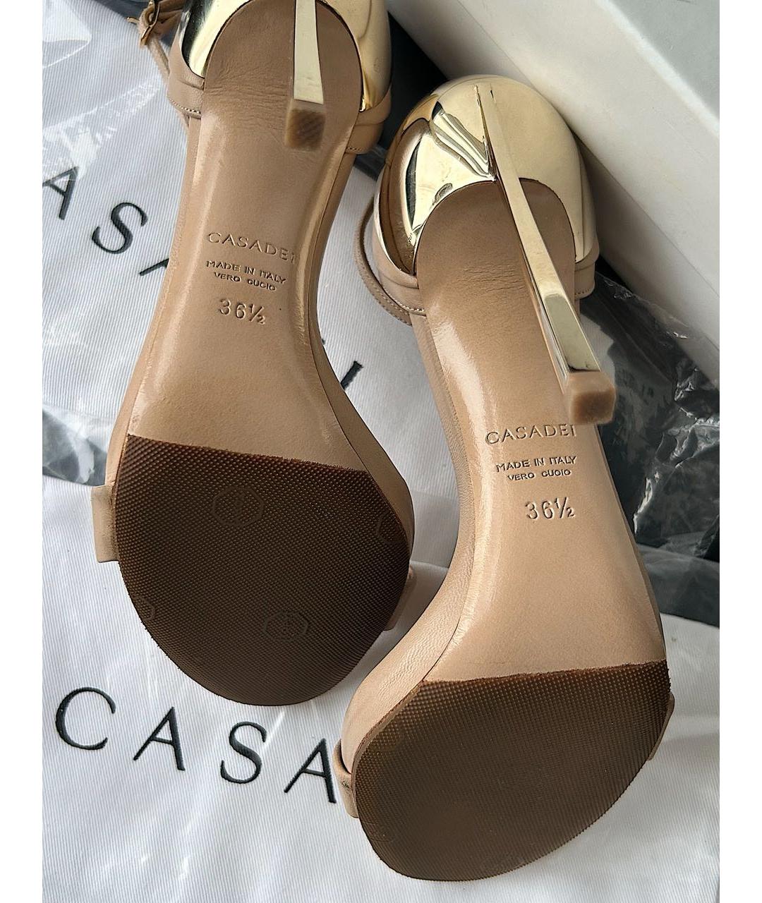 CASADEI Белые кожаные босоножки, фото 6