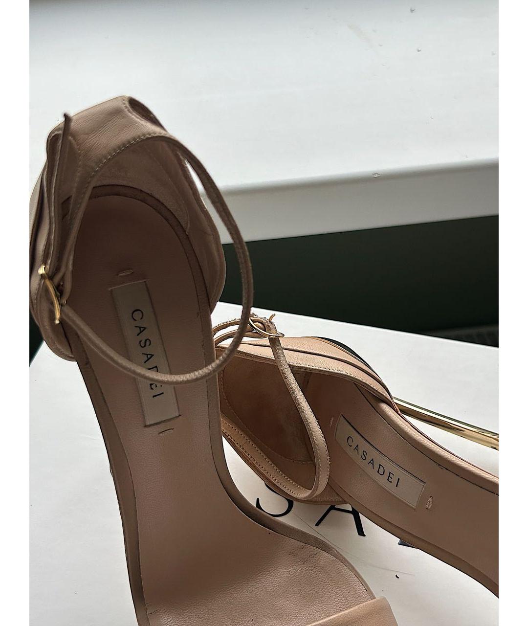 CASADEI Белые кожаные босоножки, фото 7