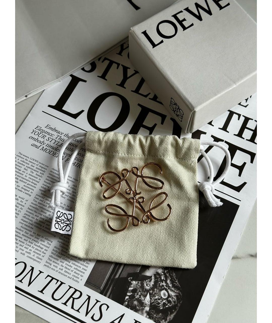 LOEWE Розовая позолоченная булавка / брошь, фото 4