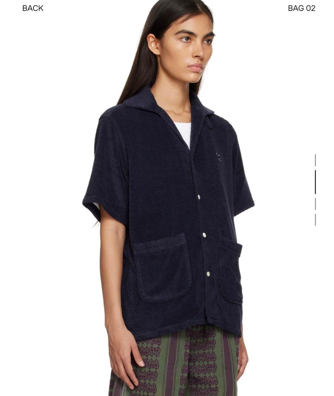 NEEDLES Темно-синяя льняная рубашка, фото 3