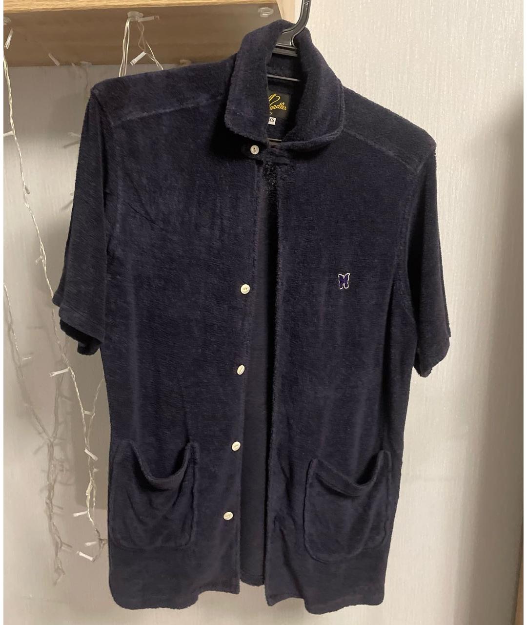 NEEDLES Темно-синяя льняная рубашка, фото 6