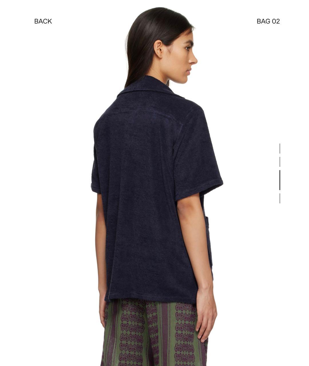 NEEDLES Темно-синяя льняная рубашка, фото 4