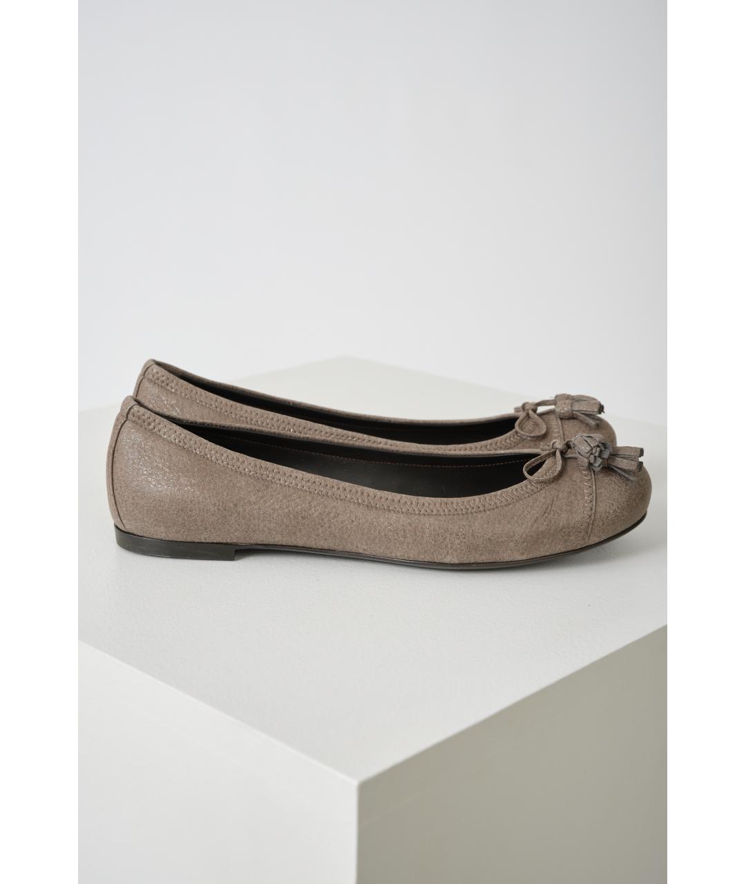 BOTTEGA VENETA Серые кожаные туфли, фото 6