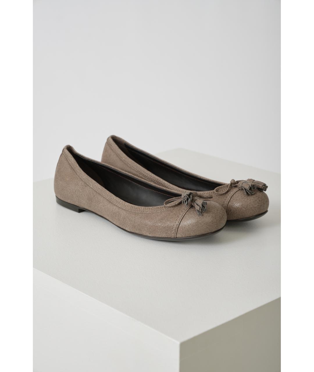 BOTTEGA VENETA Серые кожаные туфли, фото 2