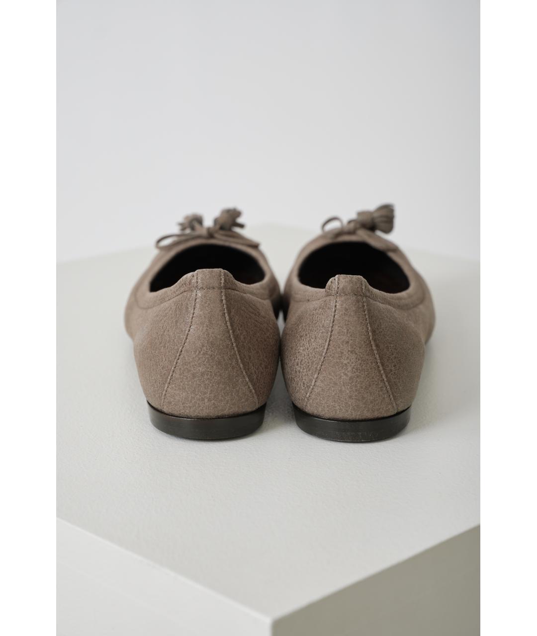 BOTTEGA VENETA Серые кожаные туфли, фото 4