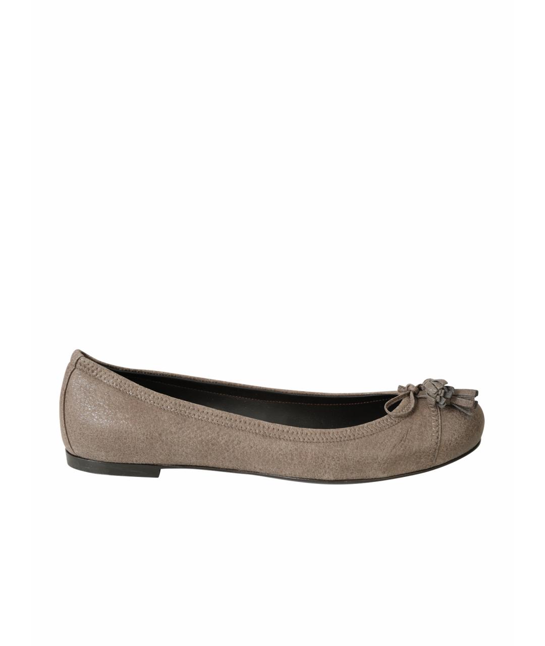 BOTTEGA VENETA Серые кожаные туфли, фото 1