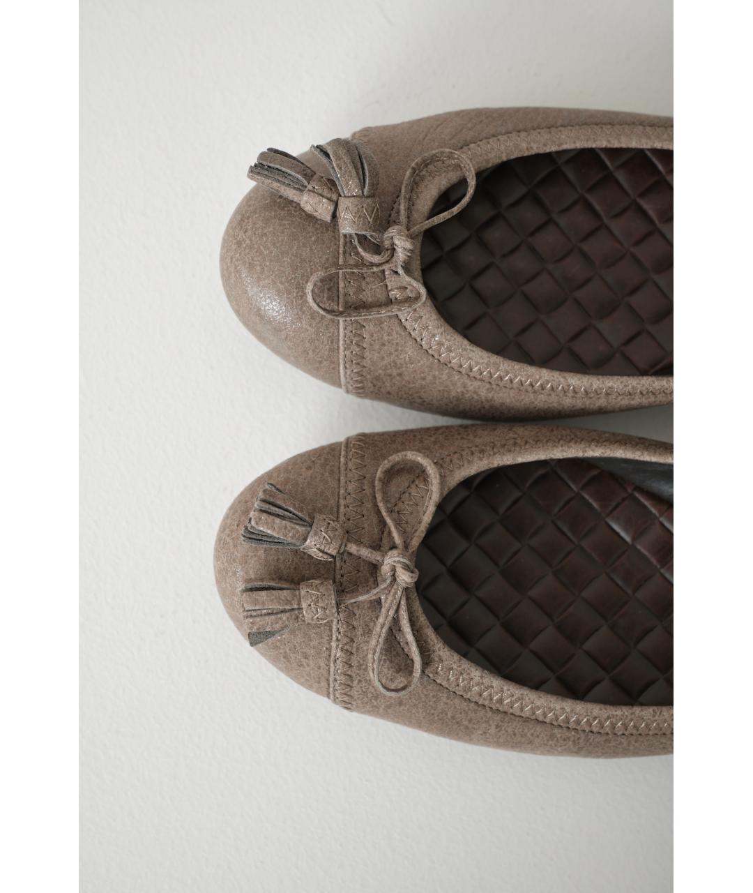 BOTTEGA VENETA Серые кожаные туфли, фото 5