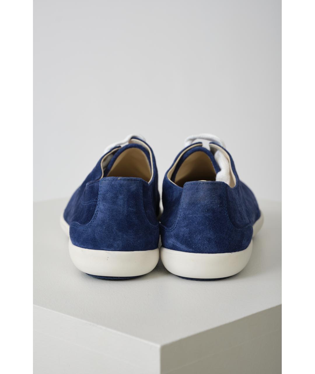 BOTTEGA VENETA Синие кожаные кеды, фото 3