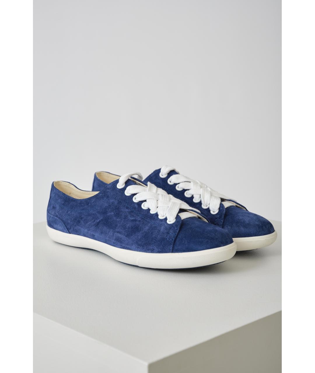 BOTTEGA VENETA Синие кожаные кеды, фото 6