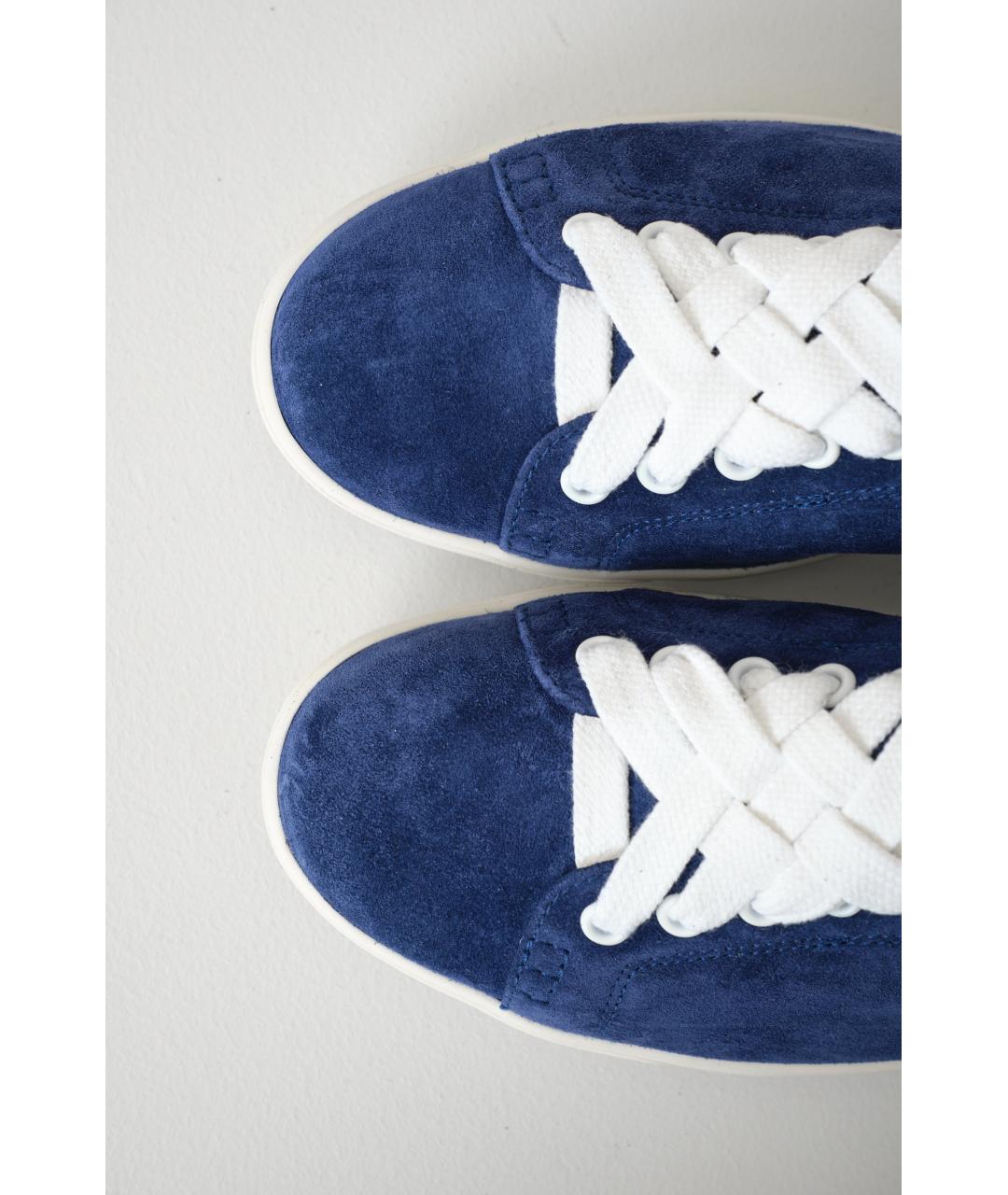 BOTTEGA VENETA Синие кожаные кеды, фото 5