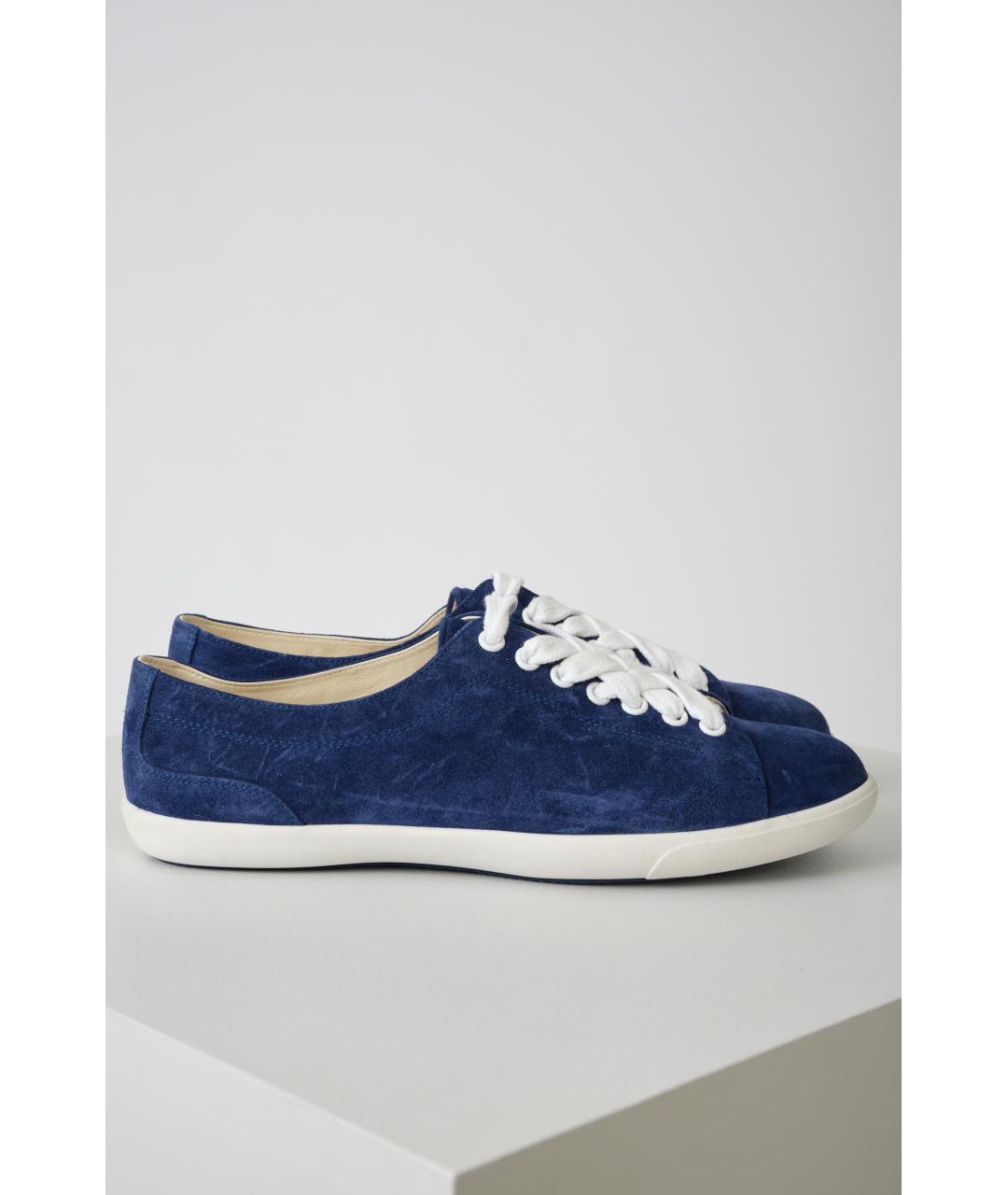 BOTTEGA VENETA Синие кожаные кеды, фото 2