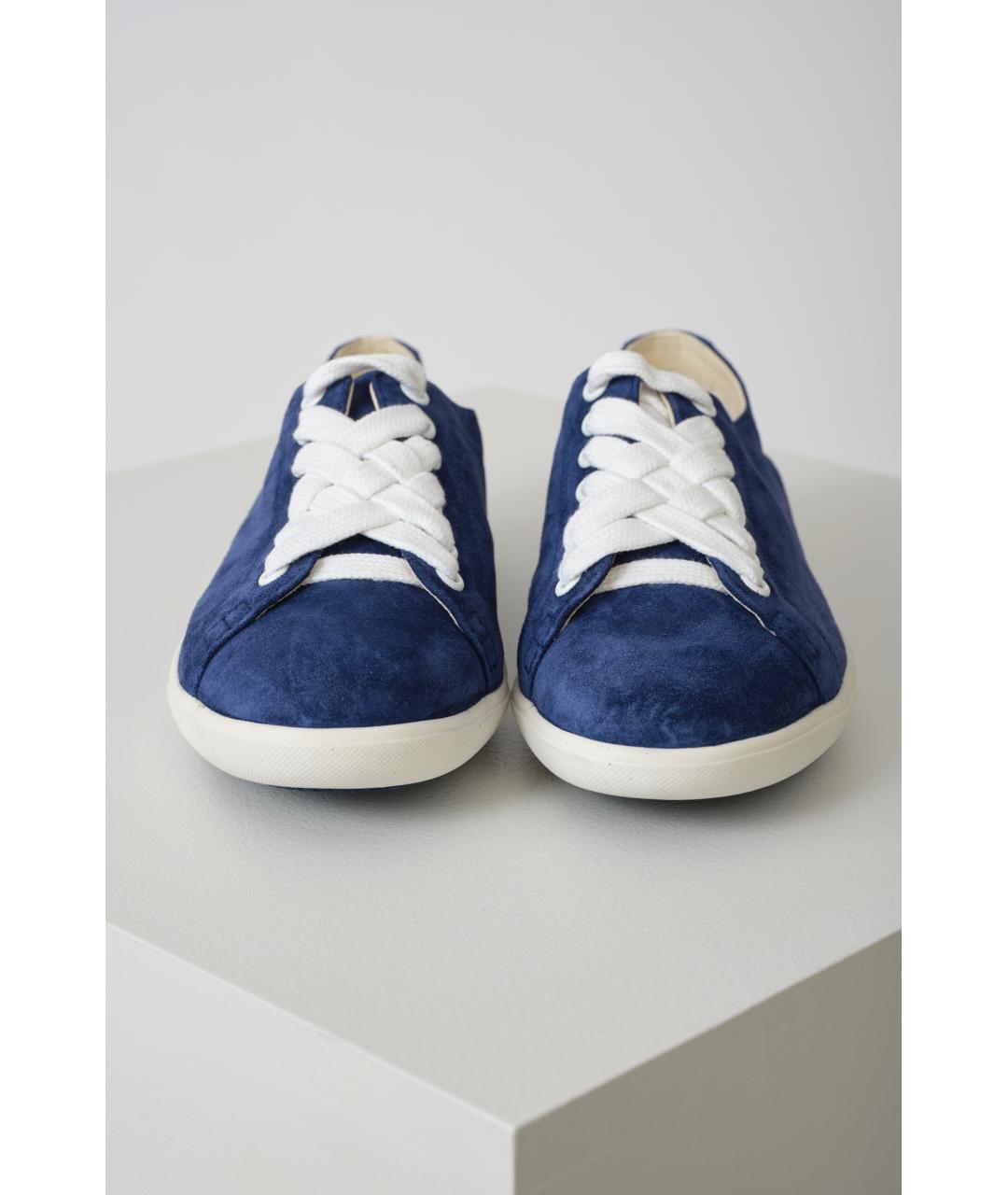 BOTTEGA VENETA Синие кожаные кеды, фото 4