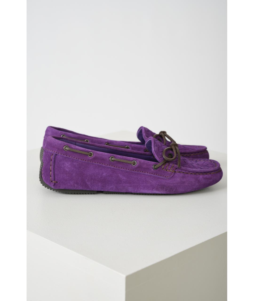 BOTTEGA VENETA Фиолетовые кожаные мокасины, фото 2