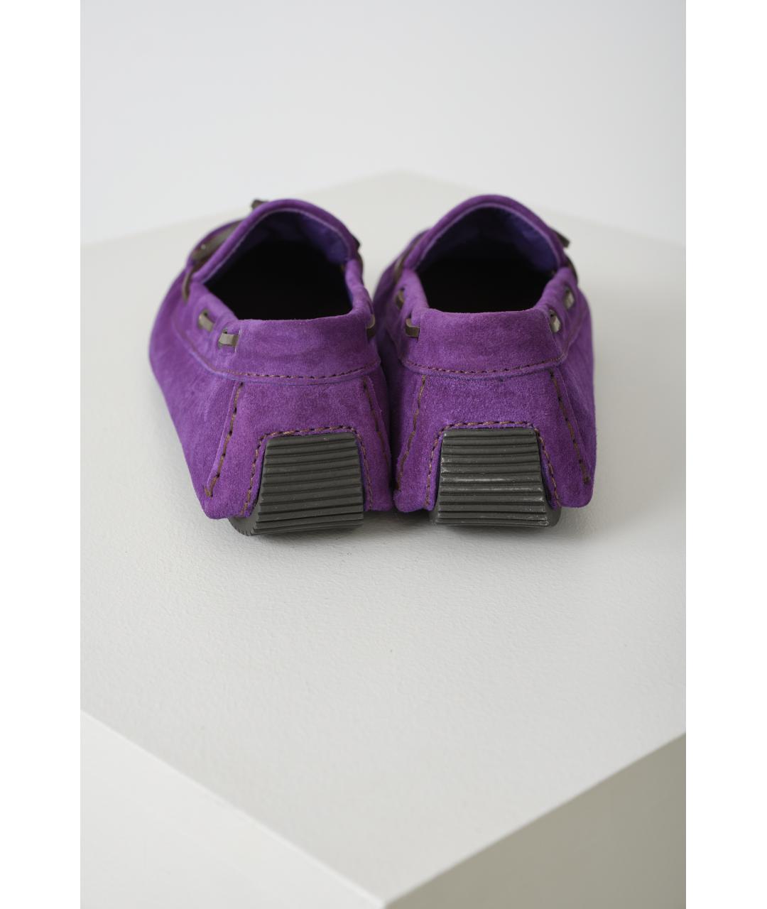BOTTEGA VENETA Фиолетовые кожаные мокасины, фото 3