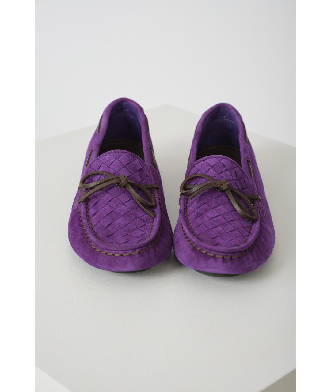 BOTTEGA VENETA Фиолетовые кожаные мокасины, фото 4