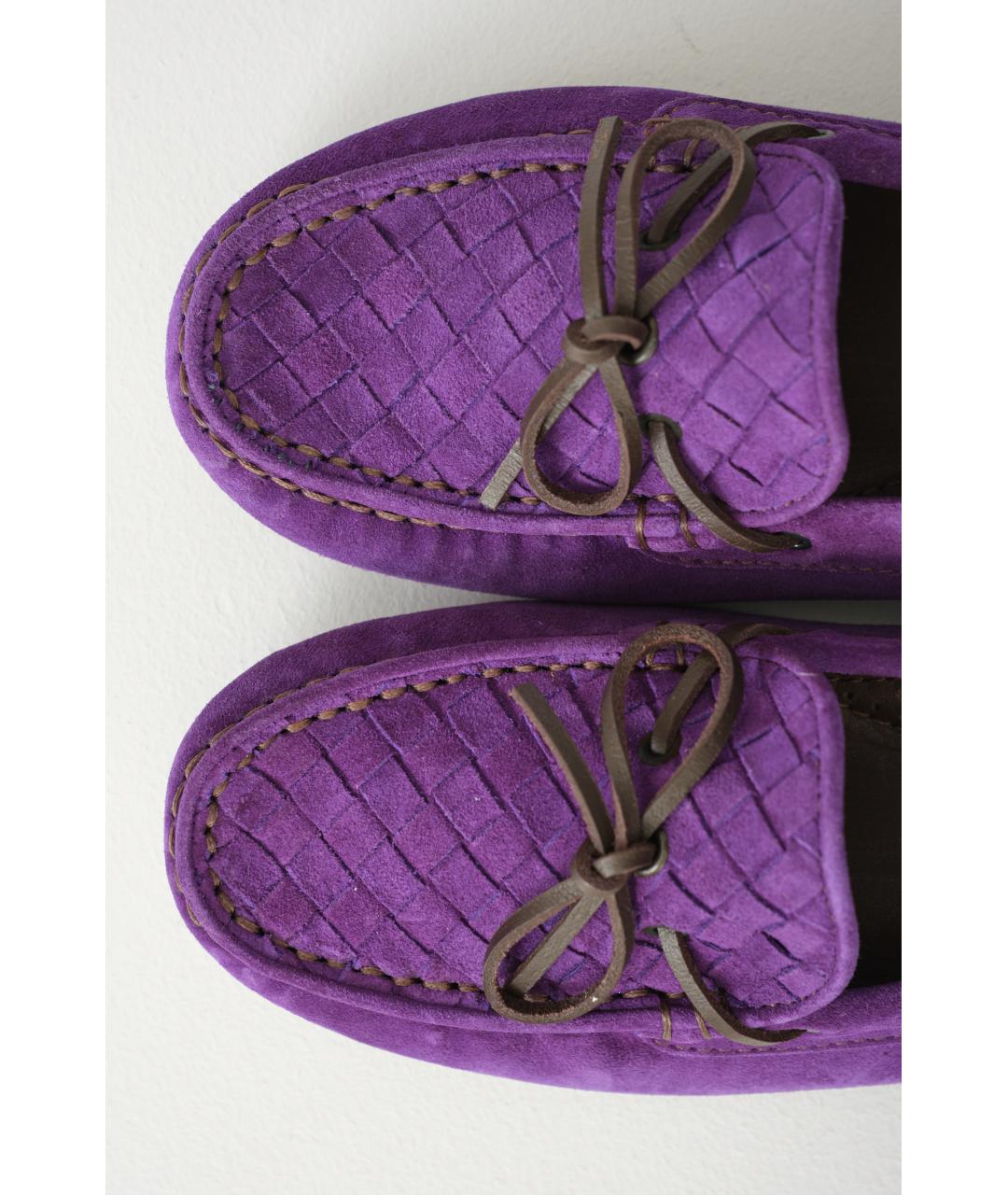 BOTTEGA VENETA Фиолетовые кожаные мокасины, фото 5