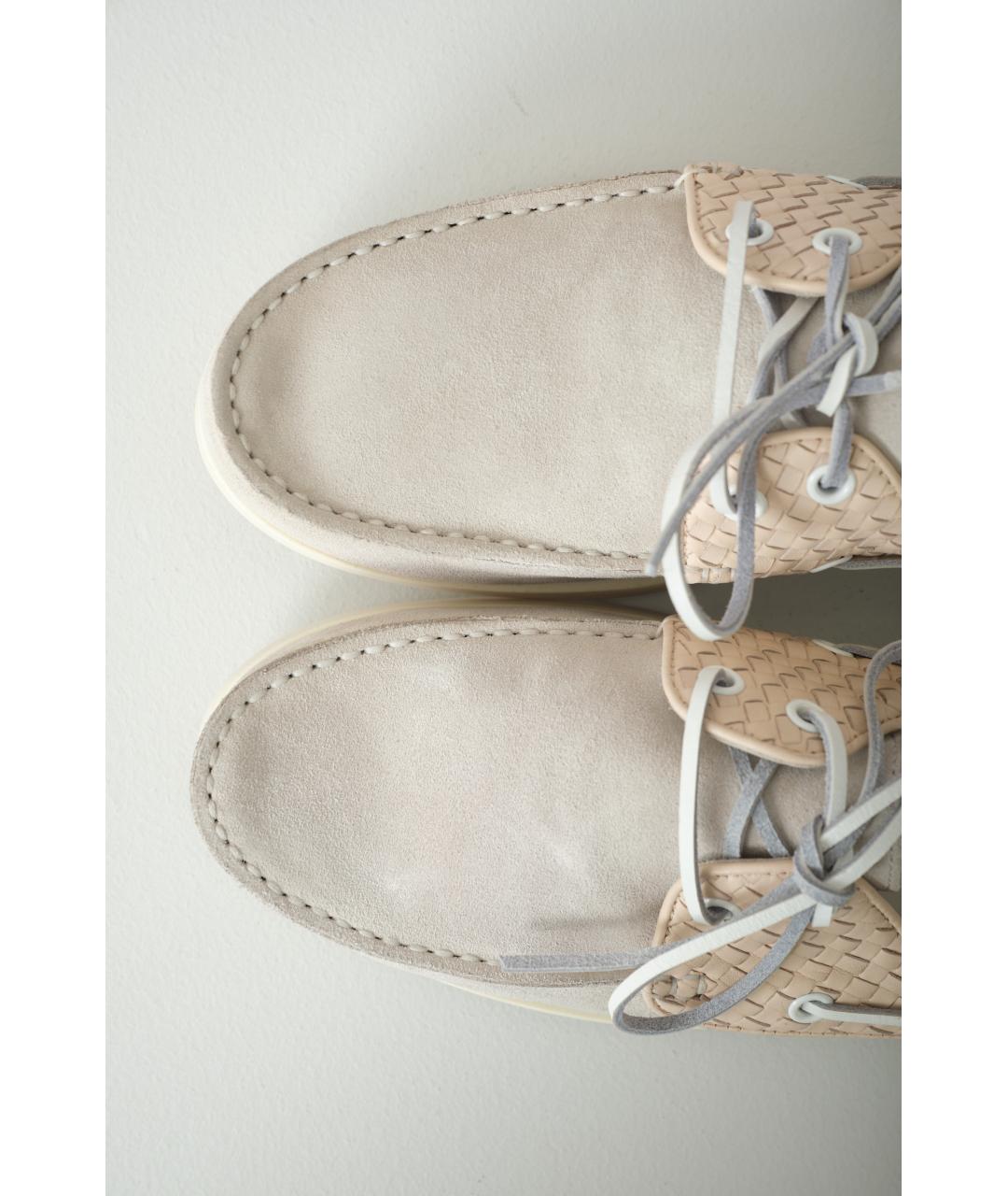 BOTTEGA VENETA Белые кожаные лоферы, фото 4