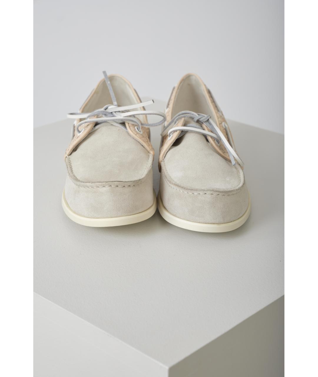 BOTTEGA VENETA Белые кожаные лоферы, фото 2