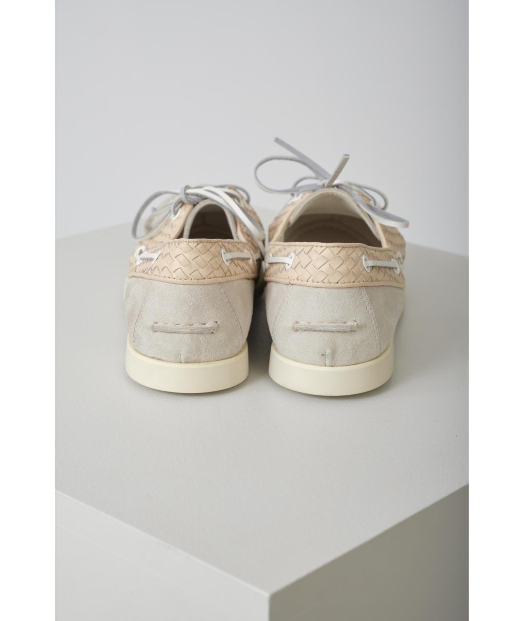 BOTTEGA VENETA Белые кожаные лоферы, фото 3