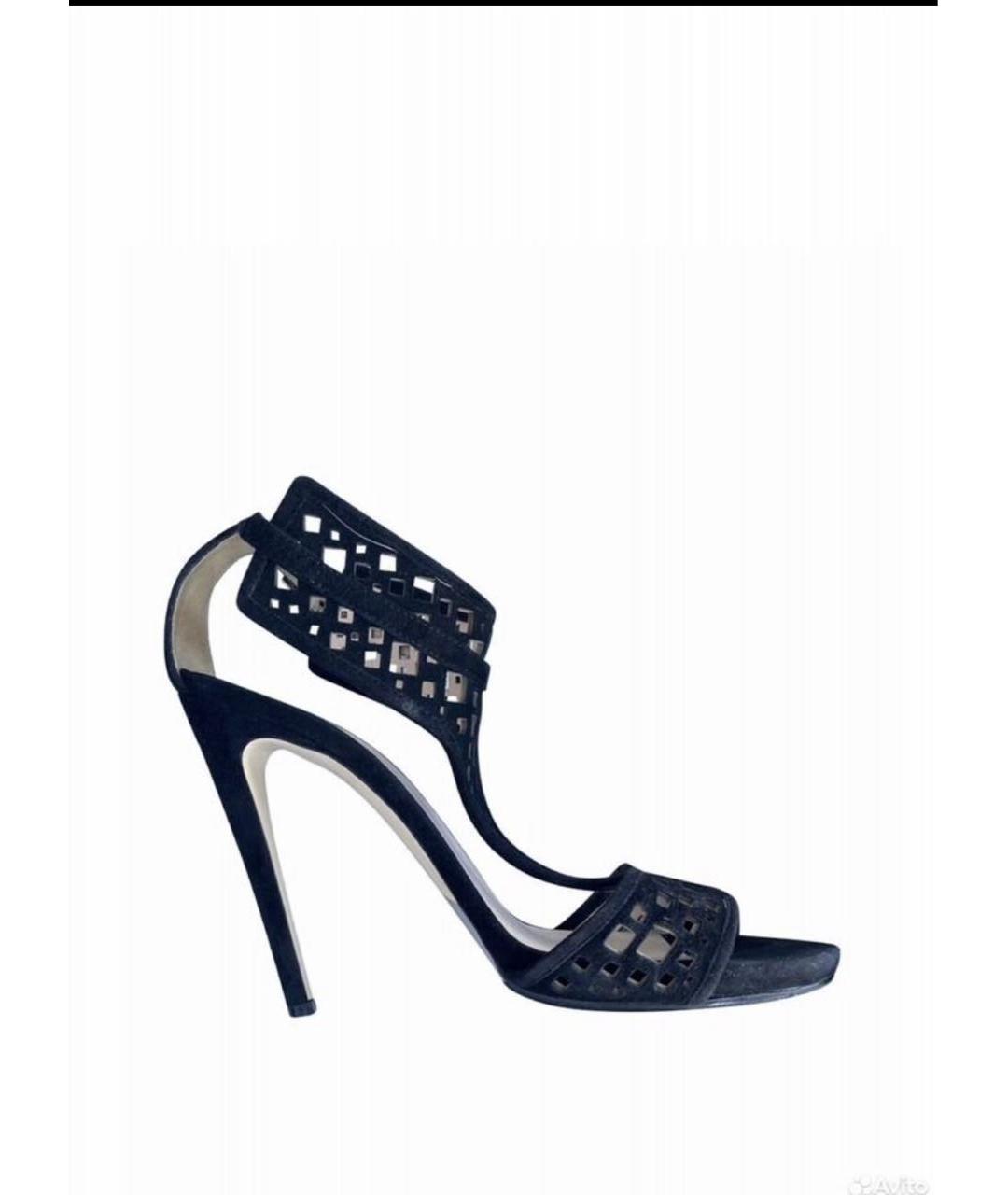 ARMANI COLLEZIONI Черные замшевые босоножки, фото 8