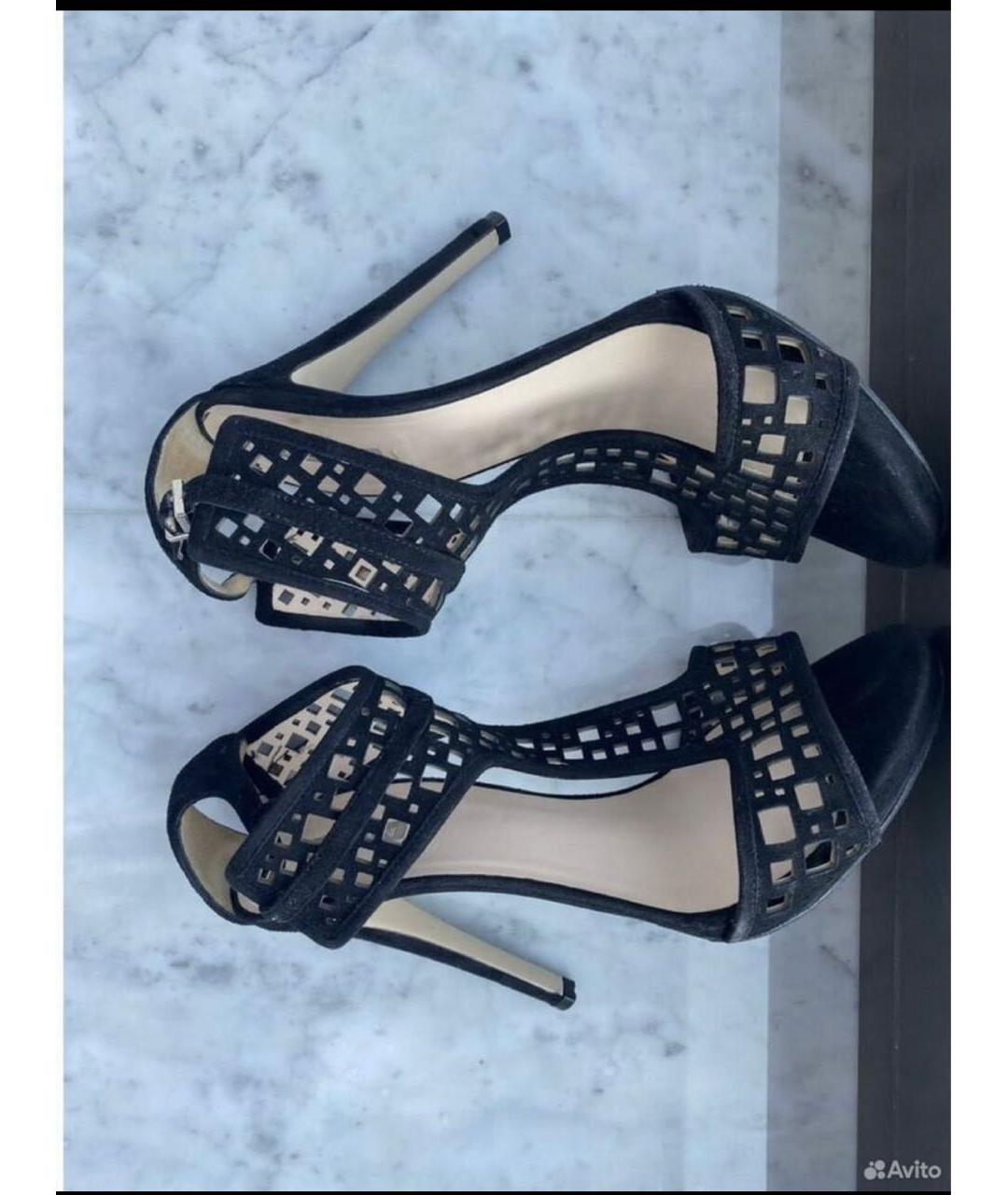 ARMANI COLLEZIONI Черные замшевые босоножки, фото 5