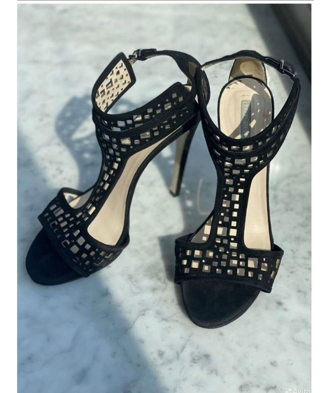 ARMANI COLLEZIONI Черные замшевые босоножки, фото 7