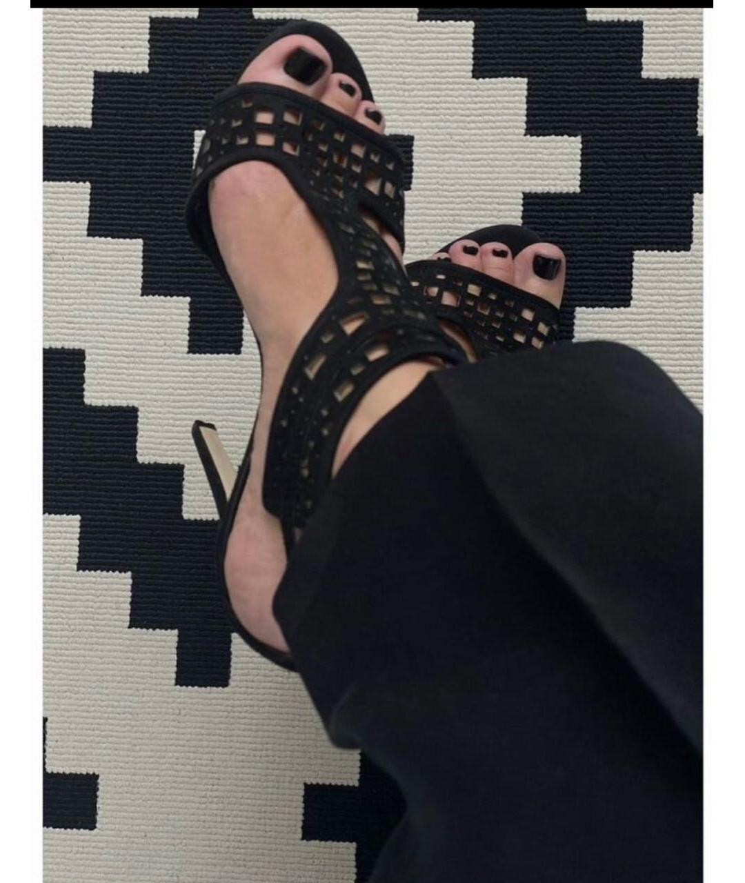 ARMANI COLLEZIONI Черные замшевые босоножки, фото 6