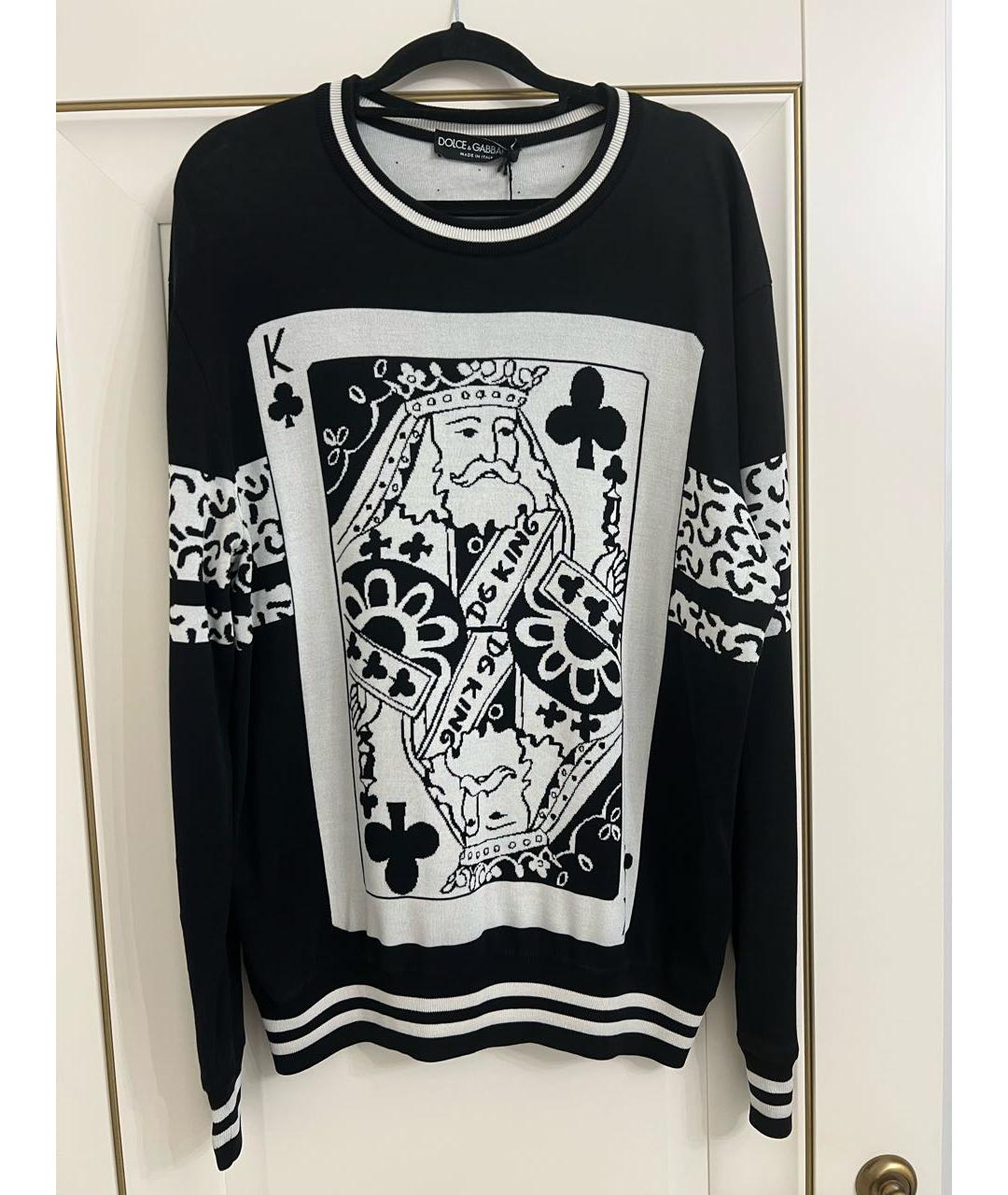 DOLCE&GABBANA Черный шелковый джемпер / свитер, фото 3