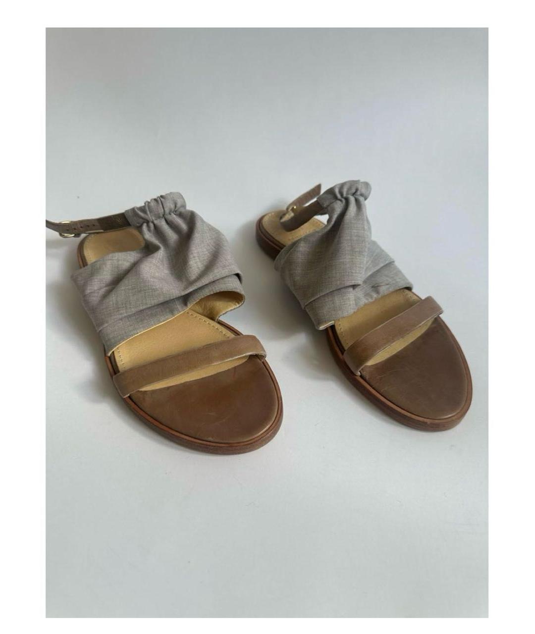 BRUNELLO CUCINELLI Мульти кожаные сандалии, фото 2