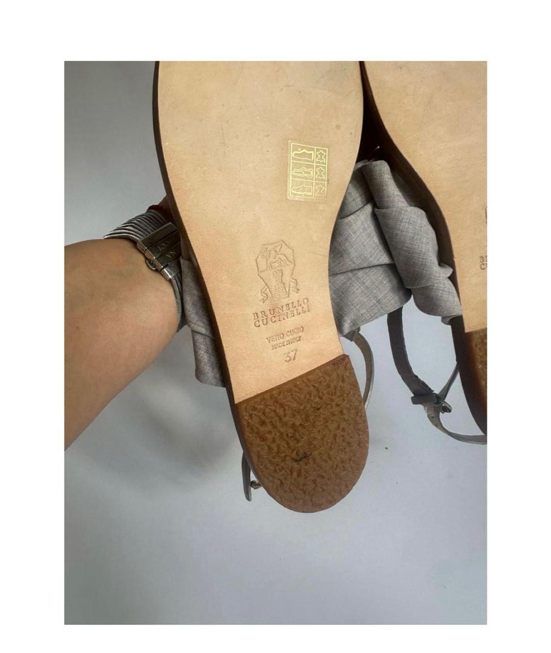 BRUNELLO CUCINELLI Мульти кожаные сандалии, фото 6