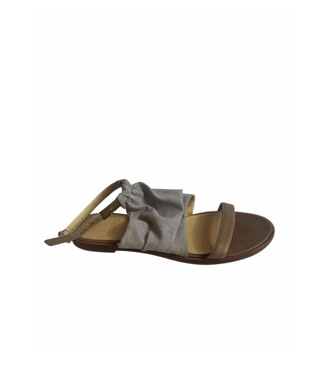 BRUNELLO CUCINELLI Мульти кожаные сандалии, фото 9