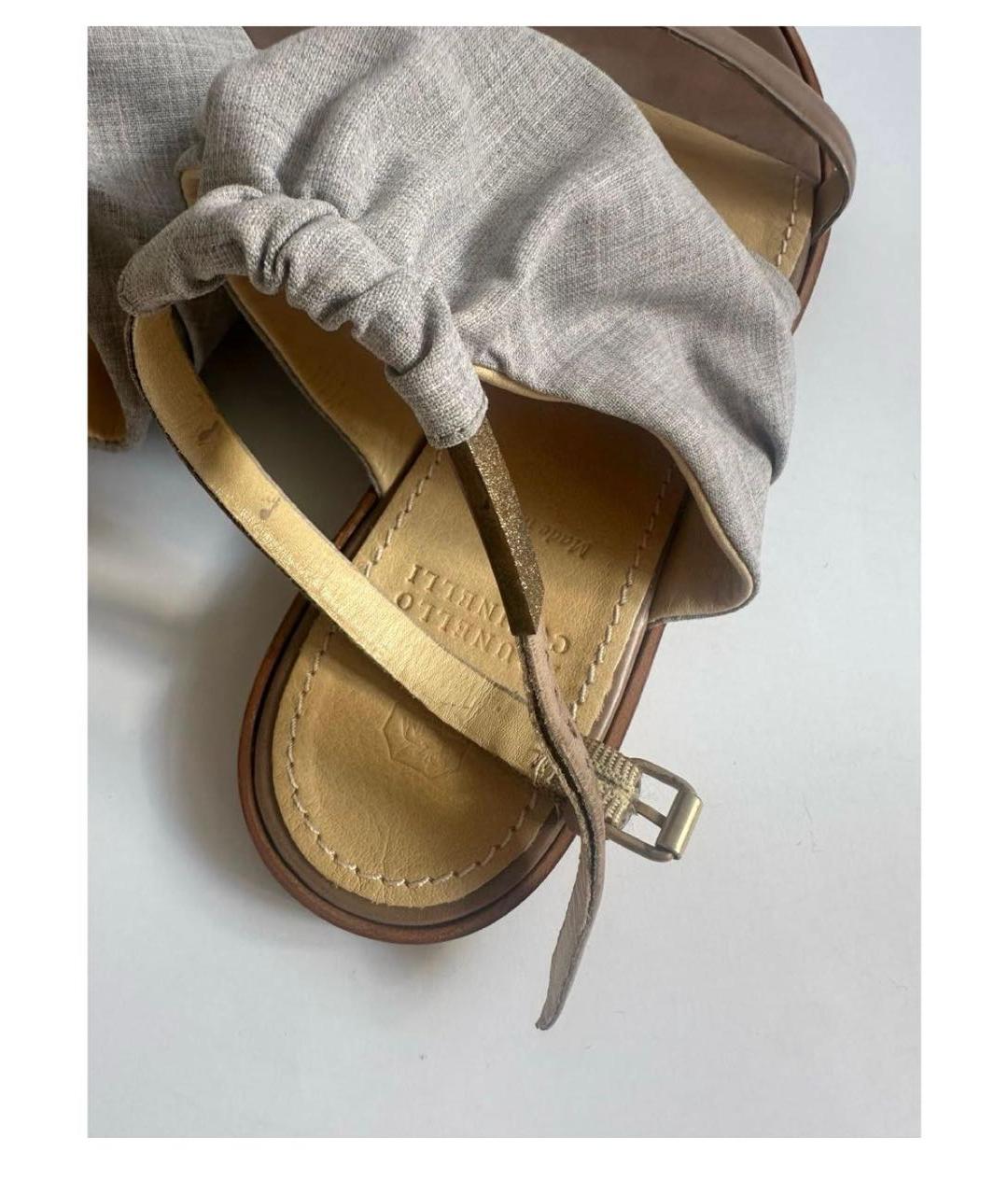 BRUNELLO CUCINELLI Мульти кожаные сандалии, фото 4