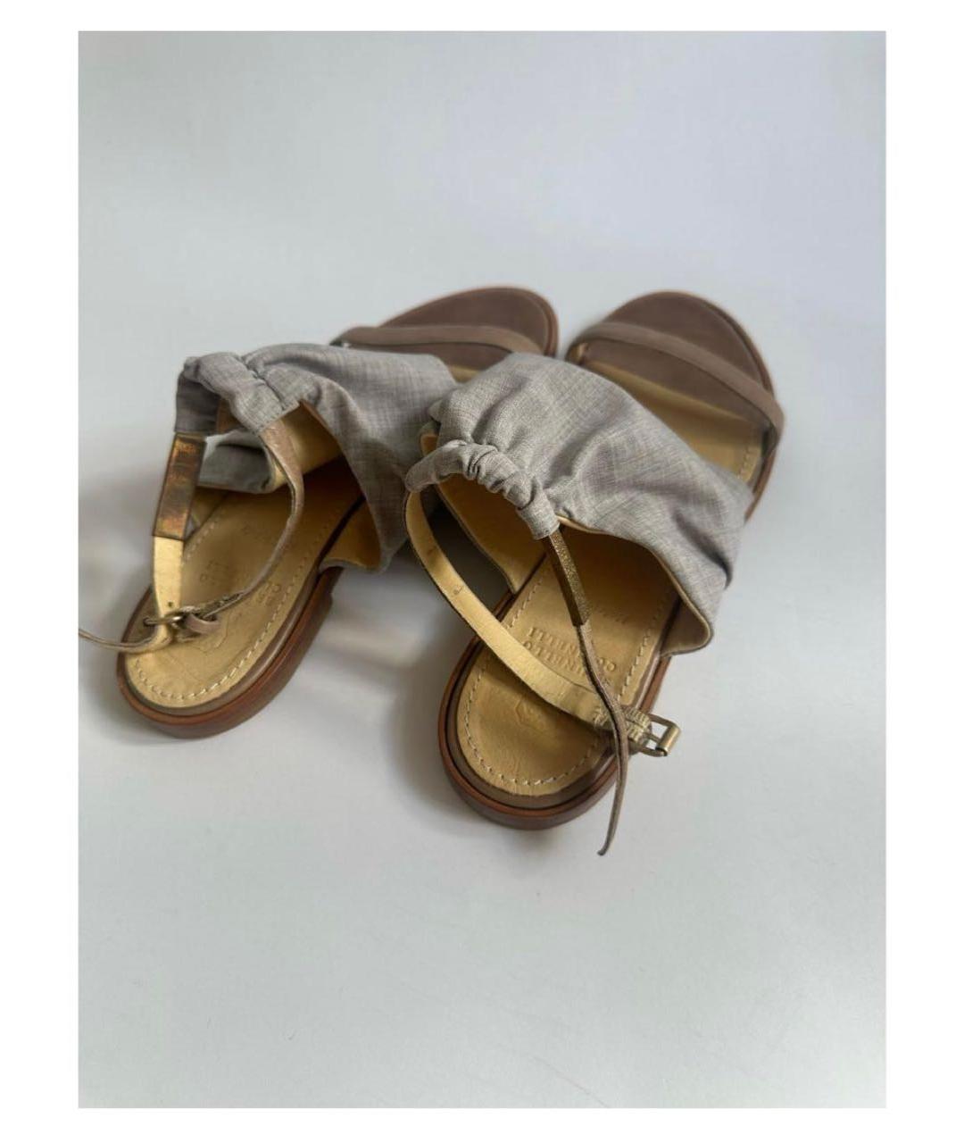 BRUNELLO CUCINELLI Мульти кожаные сандалии, фото 3